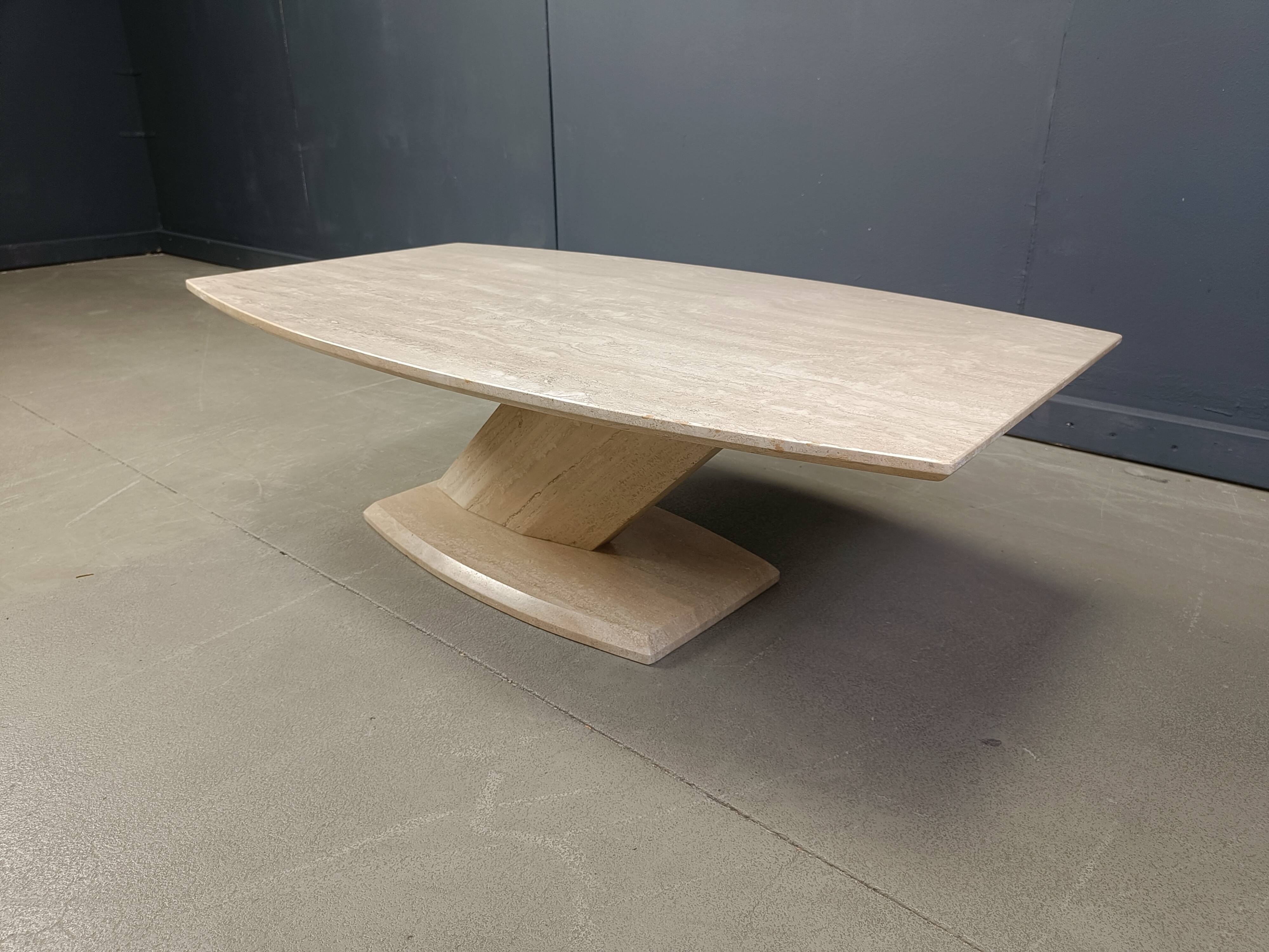 Post-modern coffee table in travertine, 1980s