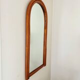 Large Scandinavian style arc wall mirror in bamboo