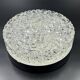 Vintage glacier glass Brutalist round ceiling light.