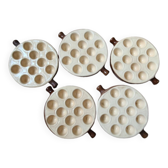 Lot of 5 snail dishes 12, Emile Henry