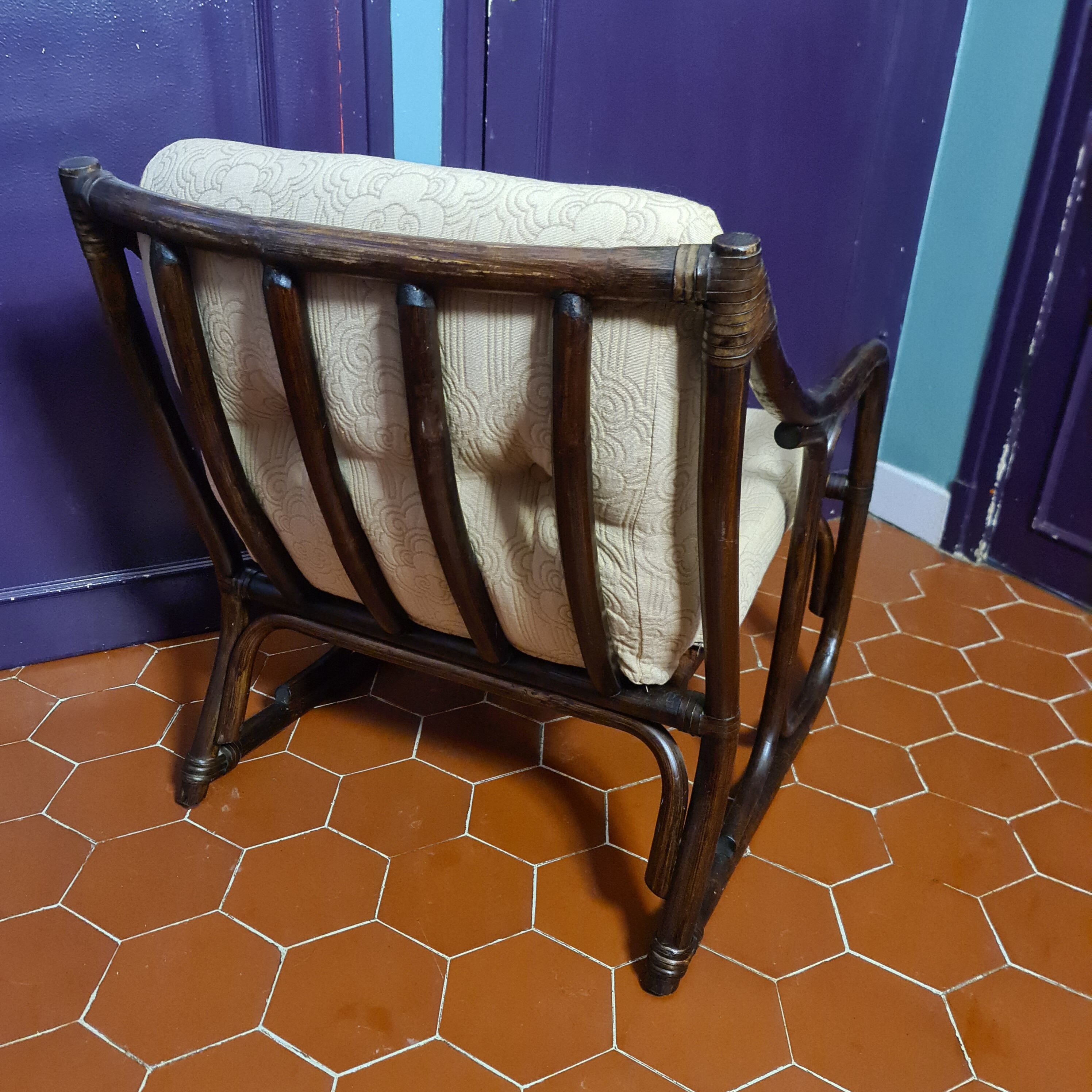 Bamboo armchair circa 1970