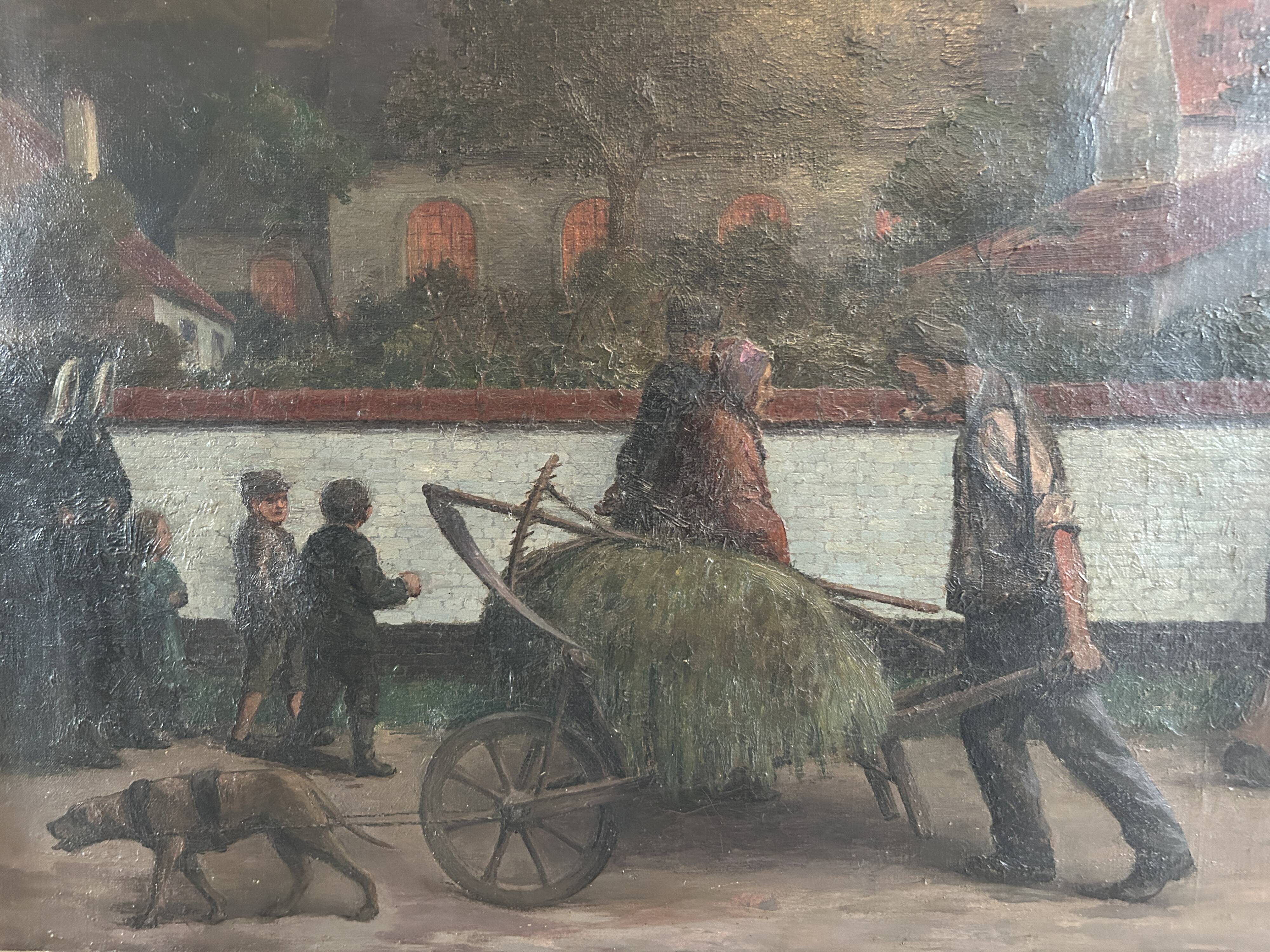 Grande huile sur toile de Louis Munsbach de 1921