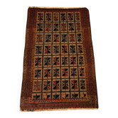 Persian carpet, hand-knotted, geometric design.