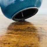 Vintage 60s lamp in cracked blue glazed ceramic – Design Space