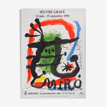 Joan Miro - Personnage surréaliste vert - Lithographie signée
