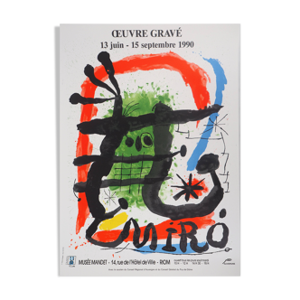 Joan Miro - Personnage surréaliste vert - Lithographie signée