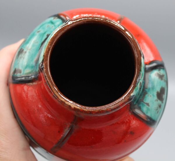 Ancien vase allemand design vintage west germany keramik harlekin annees 60