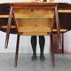 1960s Danish extendable palisander dining table, 4 leaves, restored