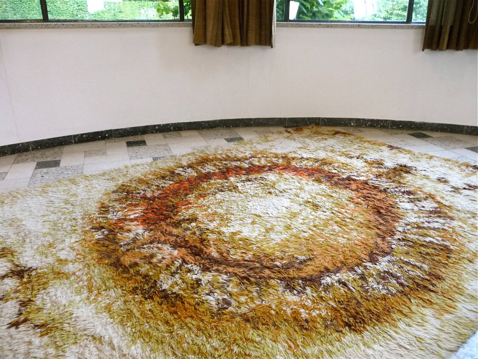 Abstract modernist OpArt wool rug from Ege Rya, Denmark 1960s