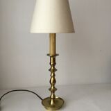 Brass candle-shaped lamp