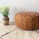 Pouf en cuir naturel du maroc style ottoman