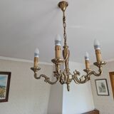 5-branch solid bronze chandelier