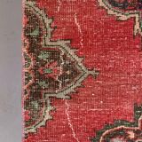 Distressed turkish runner 400x81 cm wool vintage tribal rug