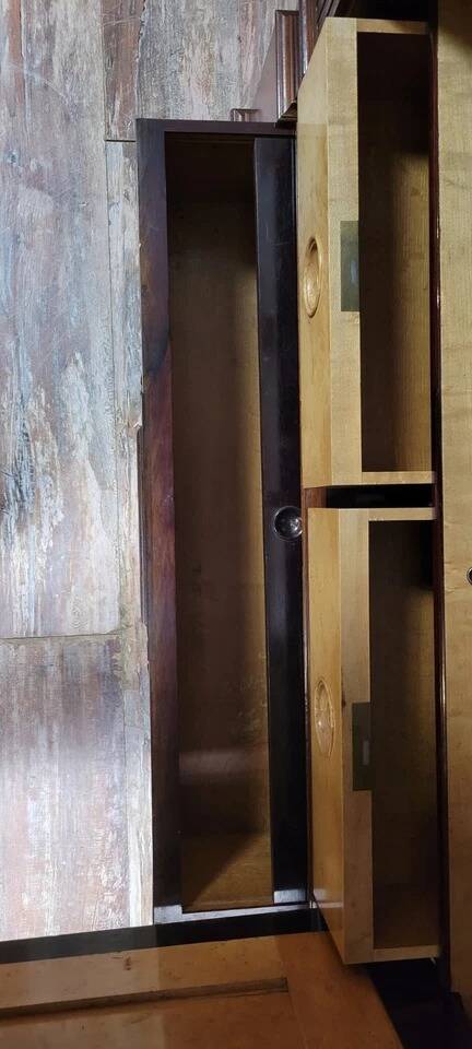 Parisian mirrored armoire in Louis XVI style in rosewood and elm burl