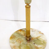 Standing ashtray, onyx & brass