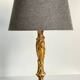 Chic bronze lamp with vintage gold patina