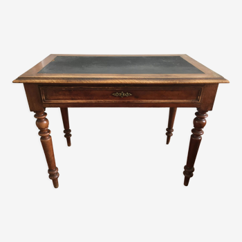 Antique desk with leather top