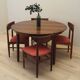 Round rosewood table, Danish design, 1960s, manufacturer: Gudme Møbelfabrik