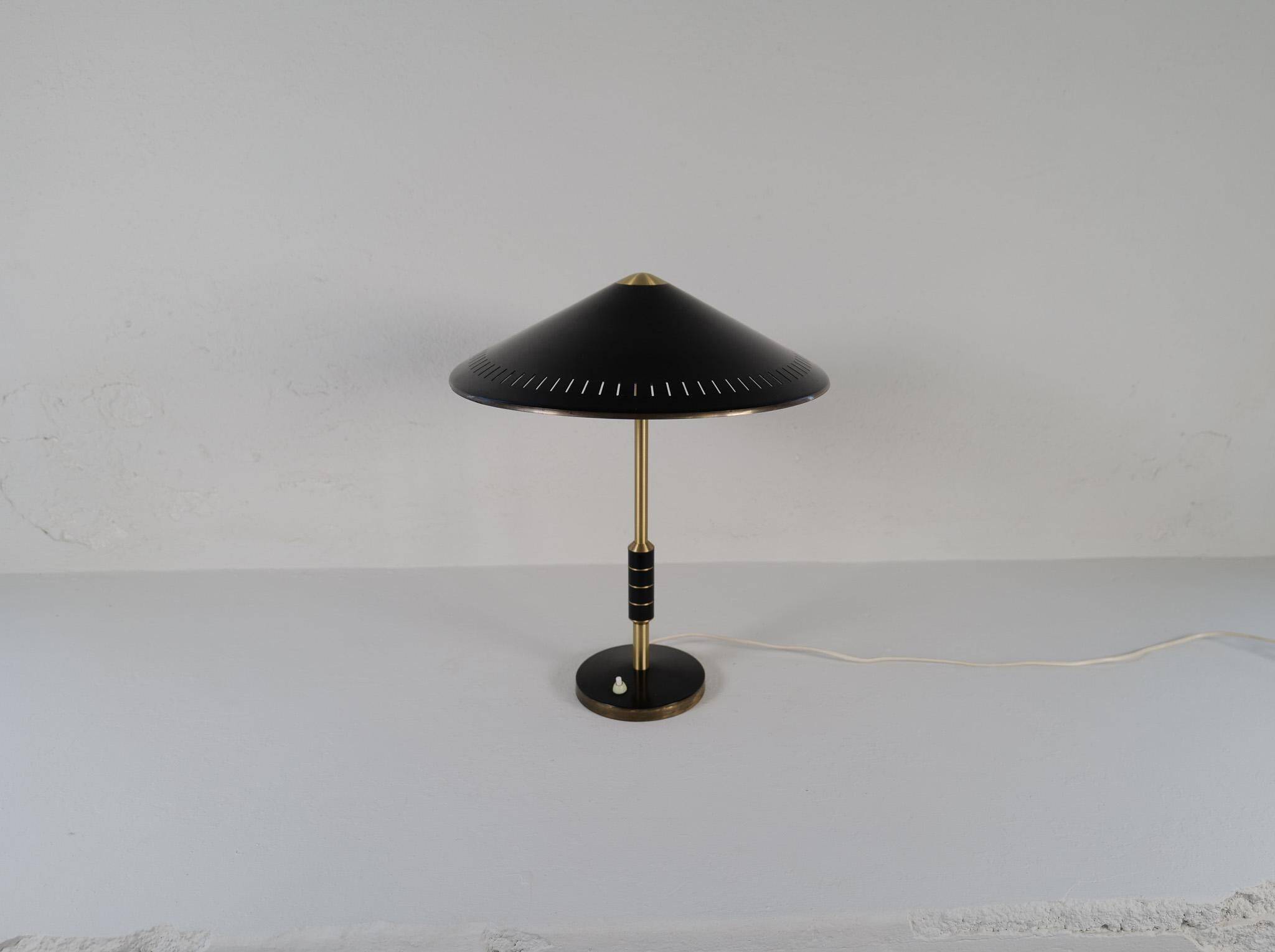 Mid-Century Modern Table Lamp by Bent Karlby Produced by Lyfa in Denmark, 1956