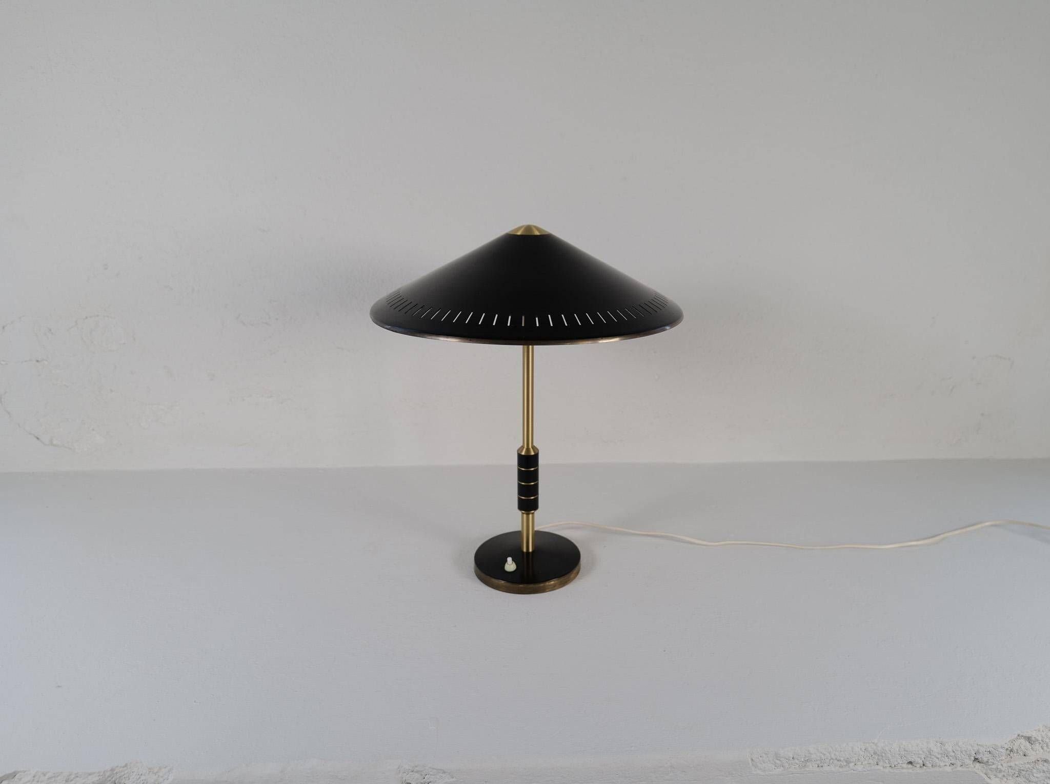 Mid-Century Modern Table Lamp by Bent Karlby Produced by Lyfa in Denmark, 1956