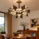 Vintage metal chandelier by Gaetano Sciolari, Italy, 1950s