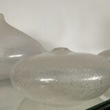 Trio of vintage Biot vases in bubbled glass paste