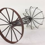 Vintage glass and metal vase, 1970s