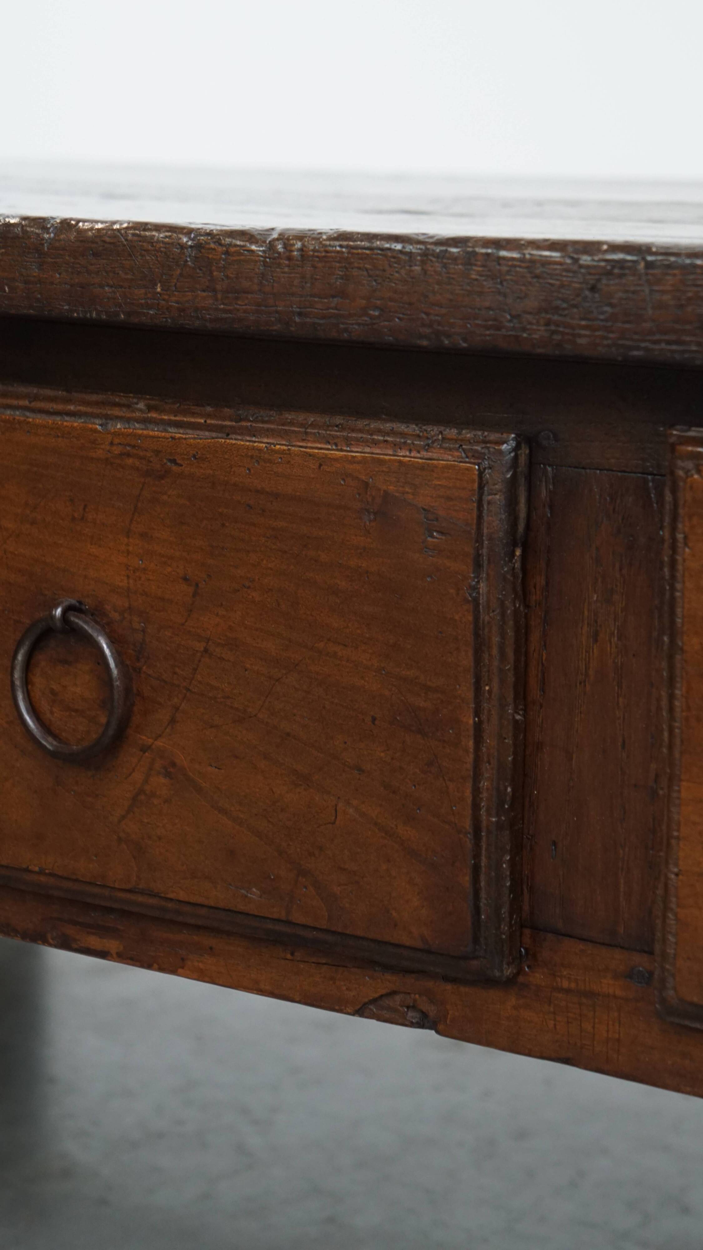 Antique South European 18th-Century Coffee Table with Three Drawers