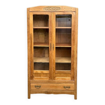 Armoire parisienne vitres biseautées chêne blond art déco 1930