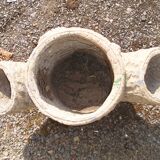 Cement tree trunk planter