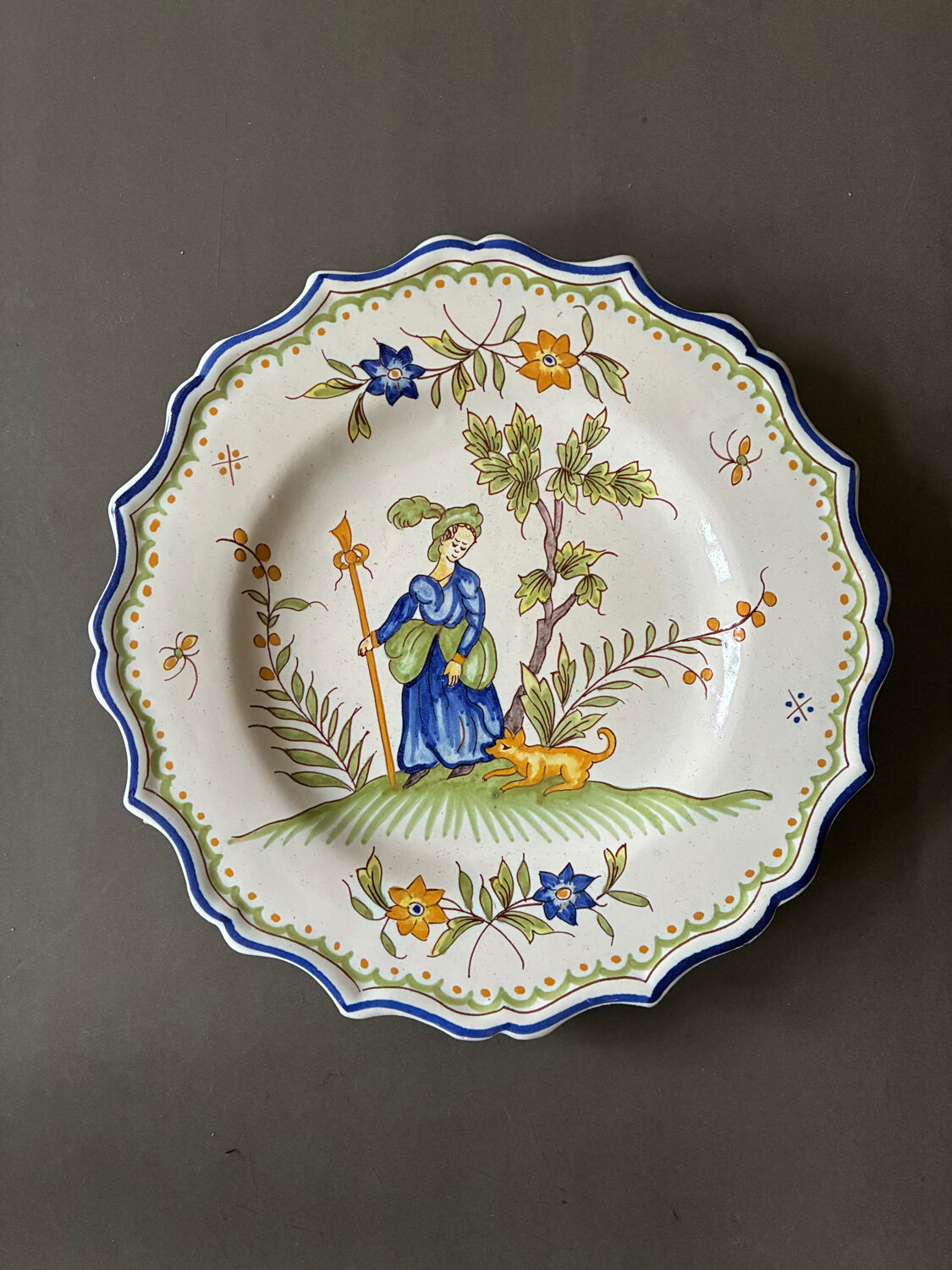 Set of Moustiers plates, 18th century