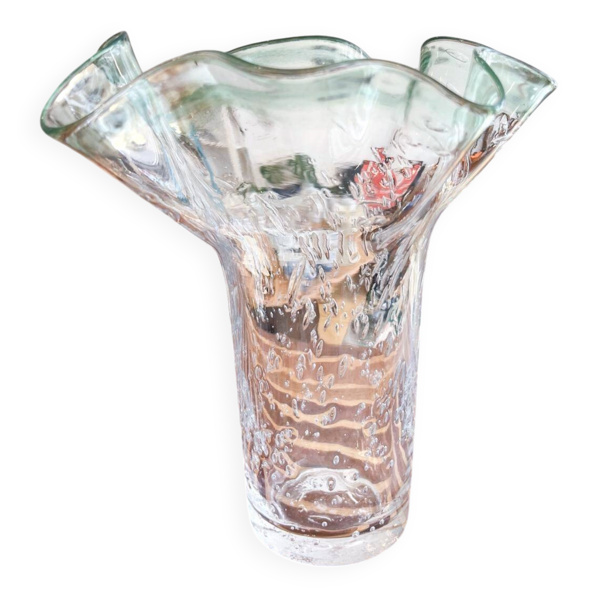 Draped blown glass vase