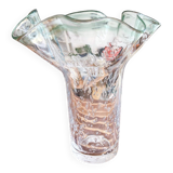 Draped blown glass vase