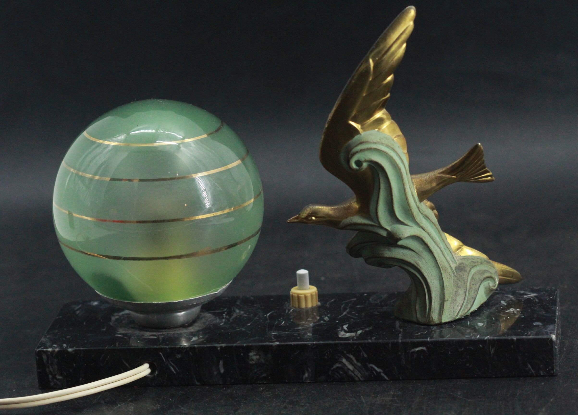 Art deco bird lamp