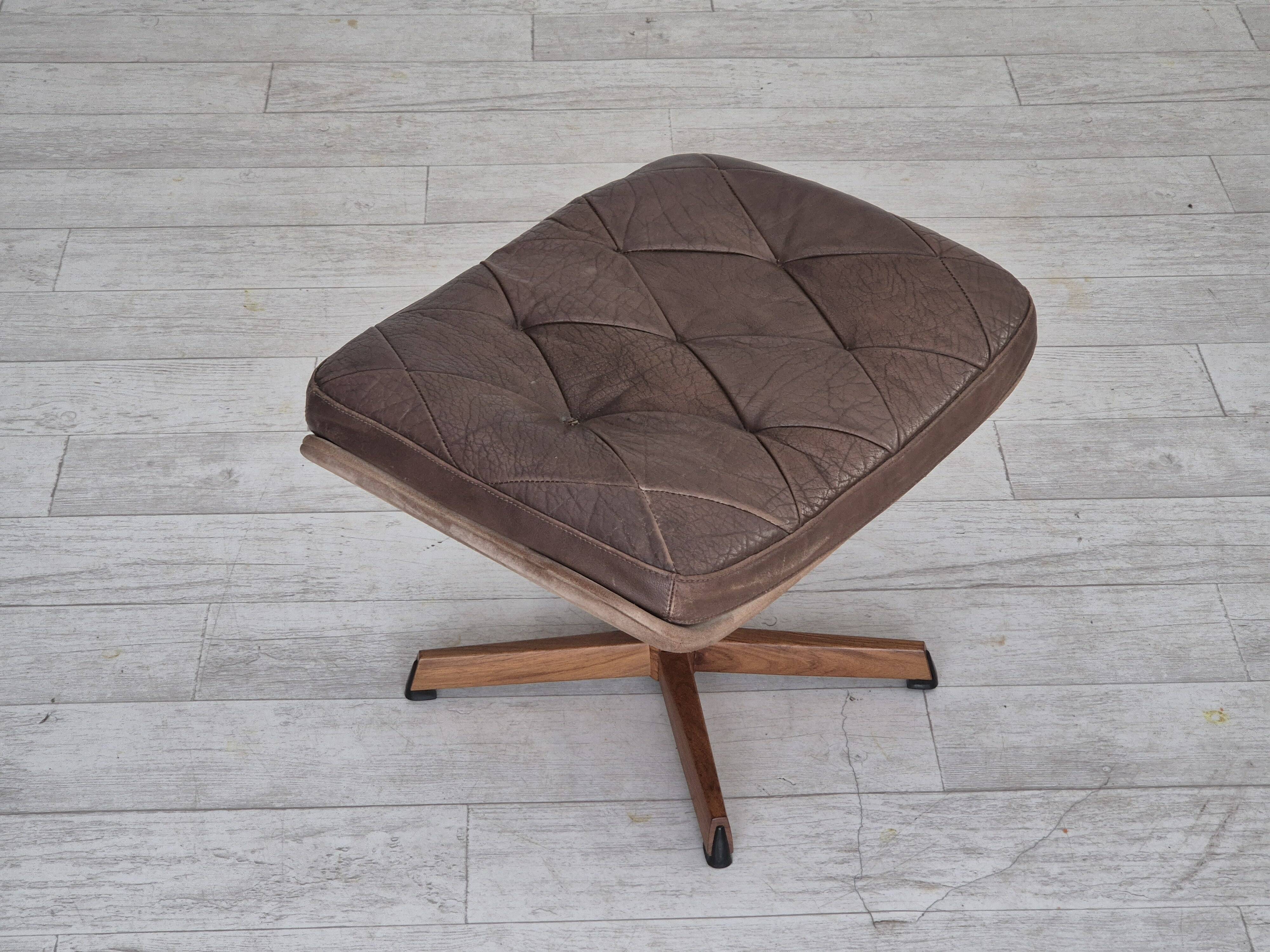 1970s, Danish design by Madsen & Schubell, adjustable footstool, original condition.
