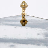 Table basse laiton chrome miroir décoré  1970