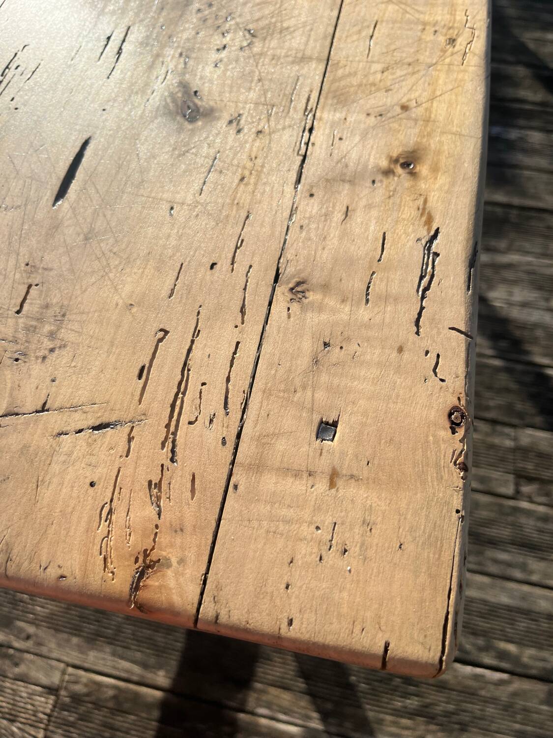 Large old farm table