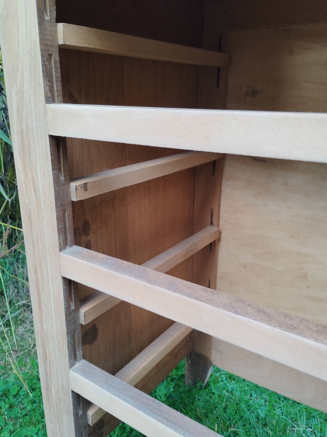 Old vintage chest of drawers with compass feet