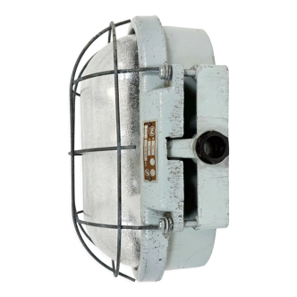 Industrial Cast Aluminium Wall Light with Frosted Glass from Elektrosvit, 1970s