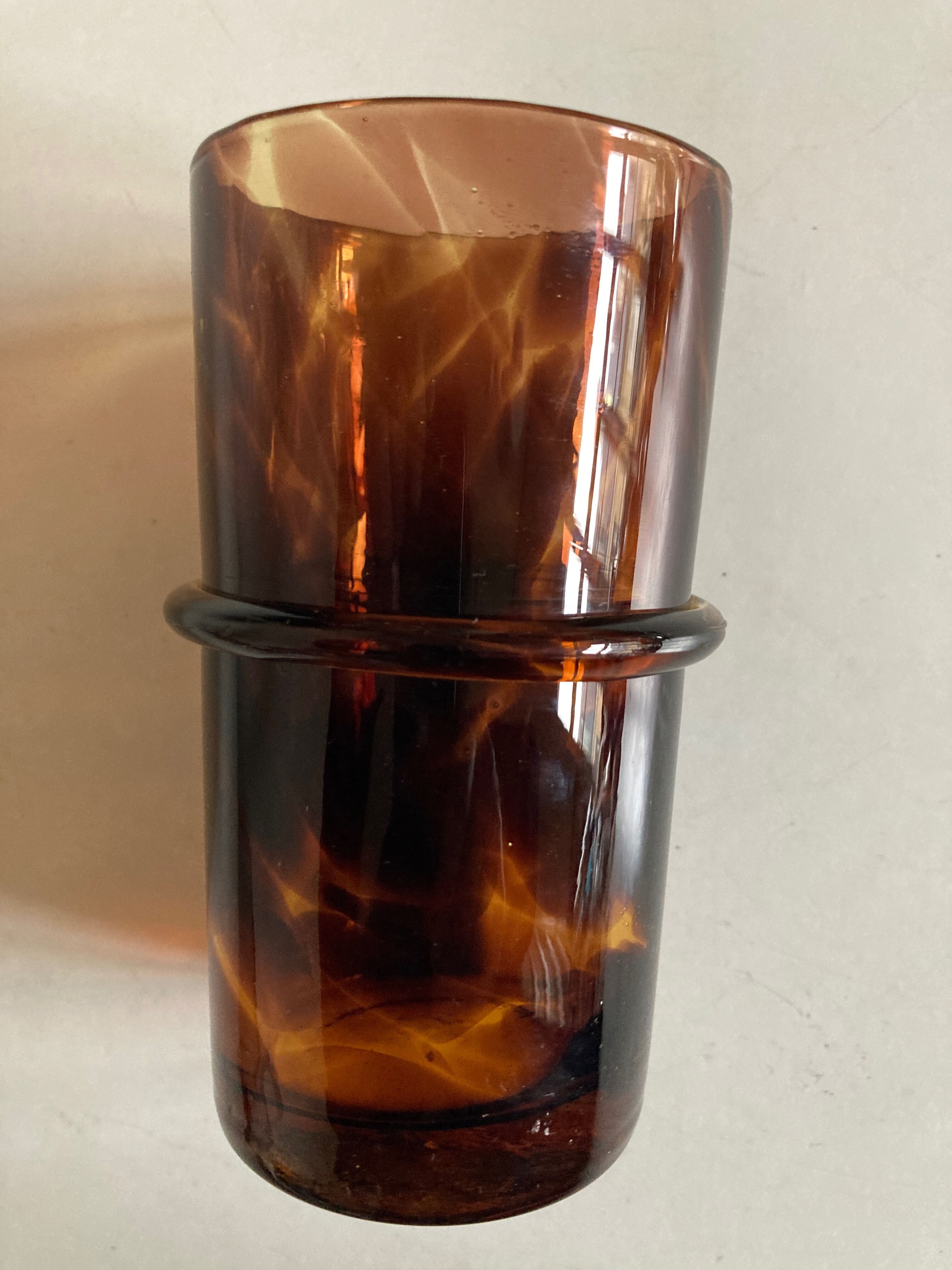 Blown glass vase tortoiseshell 1974
