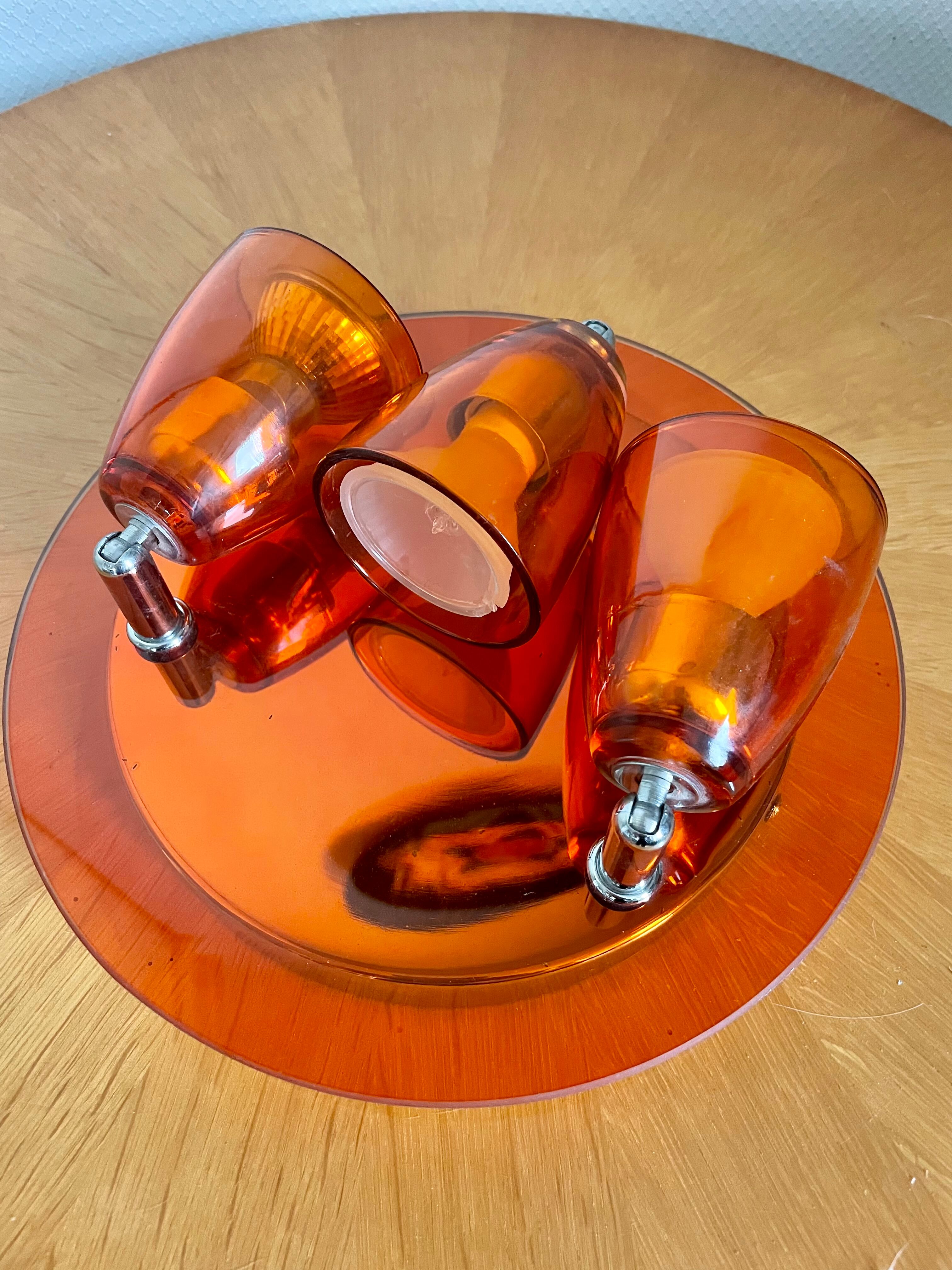 Ceiling lamp chandelier vintage orange