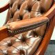 Chesterfield Brown Leather Rocking Chair