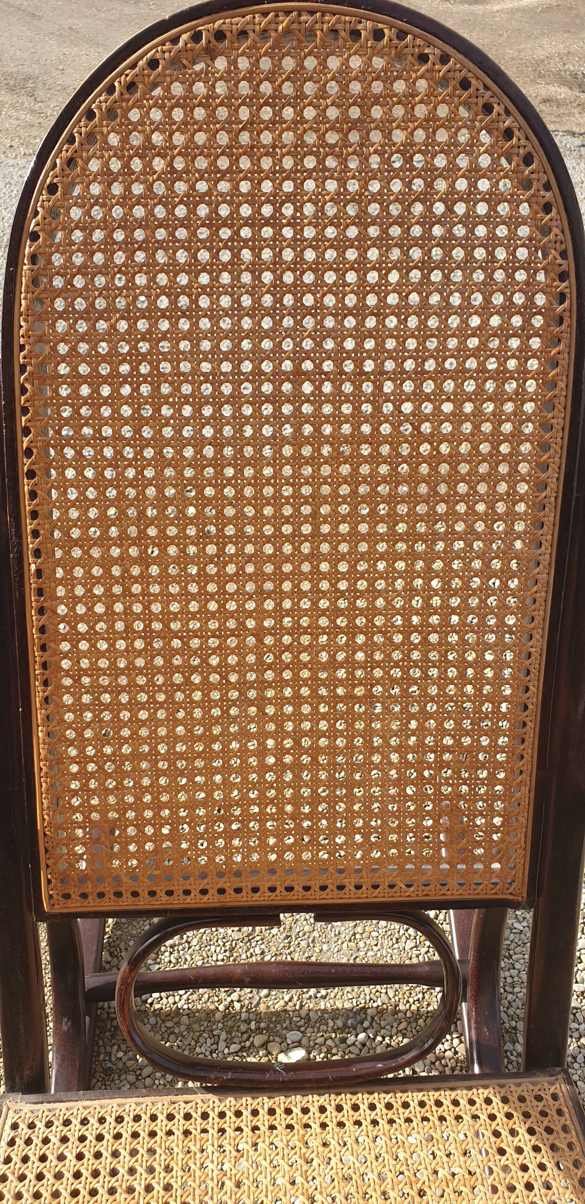 Rocking chair wood and canage seventies