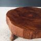 Handcrafted Teak Tree Trunk Tripod Coffee Table, 1960s