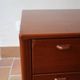Small piece of furniture with 2 drawers in teak, bedside table or end table.