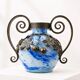 Vase Art Nouveau en verre et fer forgé, André Delatte Nancy, vers 1925