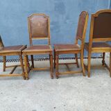Set de 4 chaises style Louis XVI cuir