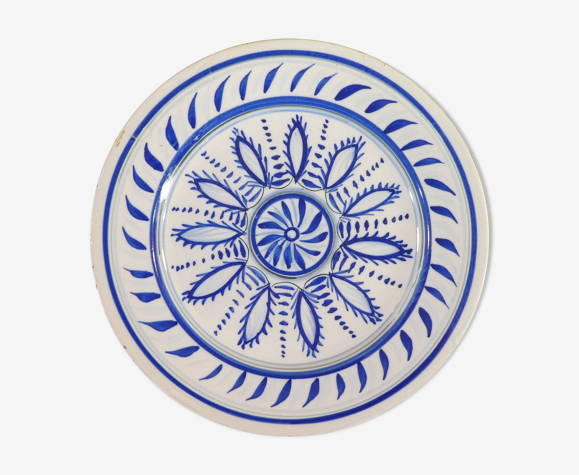 Assiette en faience Henriot Quimper nº1 rosace bleu