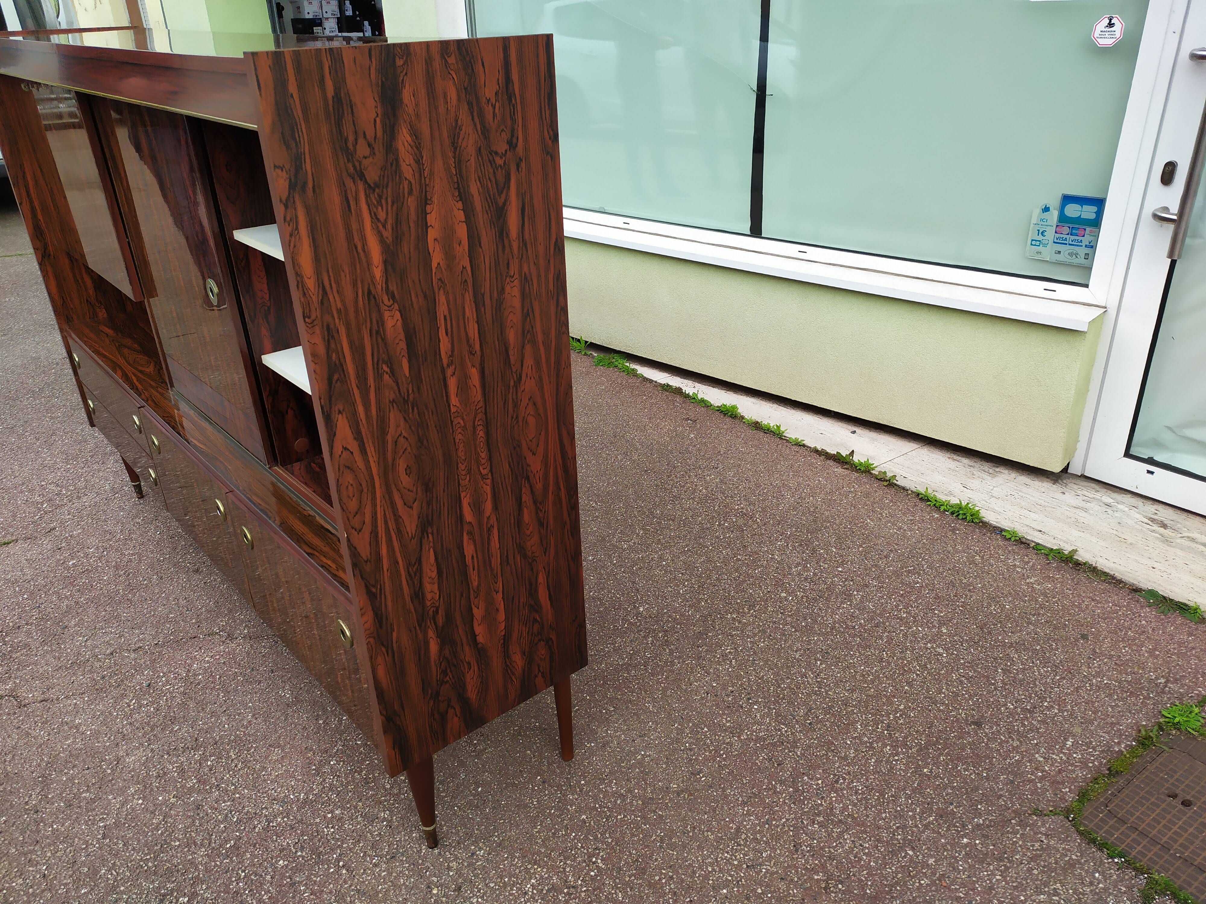 Danish rosewood buffet showcase bar - 1970