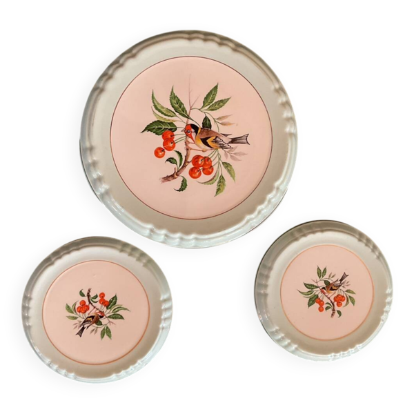 Lot de 3 dessous de plats et bouteilles